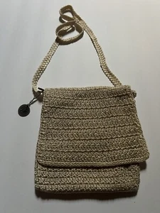 The Sak Crocheted Knit Crossbody Small Purse Beige - Picture 1 of 6
