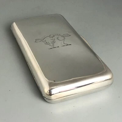 Estuche Victoriano Crestado Plata Cigarros y Vesta Orfebres Londres 1893 257g BIZX Foto 1 de 4