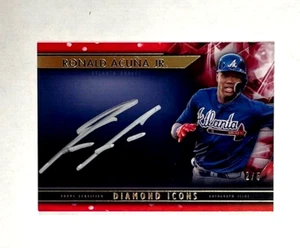 Ronald Acuna Jr 2019 Topps Diamond Icons Silver Ink Auto Red 2/5 Braves - Picture 1 of 3