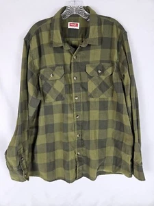 Wrangler Shirt Mens Size XL Green & Black Plaid Button Down Flannel Western  - Picture 1 of 6