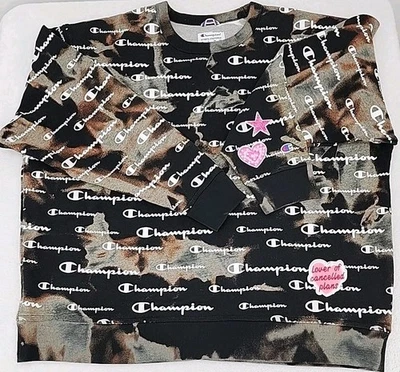 Sudadera Pullover Para Hombre 3XL Champion Logo Blanqueada Reciclada Rosa Parches Foto 1 de 4