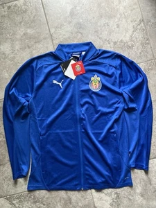 Puma Club Deportiva Guadalajara Chivas Men's Training Jacket Blue Size LARGE NEW - Picture 1 of 5