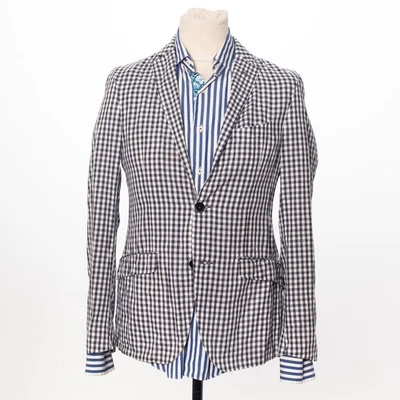 Abrigo Deportivo ETRO Blanco Gris Cuadros Algodón Súper Ligero Hecho en Italia EU46 US36 Foto 1 de 4