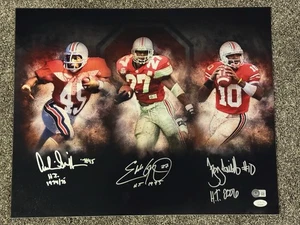 ARCHIE GRIFFIN TROY SMITH EDDIE GEORGE Signed 16x20 Heisman Ohio State Buckeyes - Picture 1 of 5