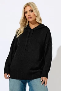 Yours Curve Women's Plus Size Knitted Hoodie - Picture 1 of 13
