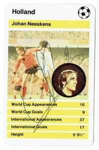 JOHAN NEESKENS signed 1974 World Cup Top Trumps card NETHERLANDS AJAX - Picture 1 of 2