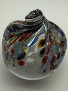 Maytum Studio Art Glass 4” Swirl Paperweight Signed Vintage - Picture 1 of 6