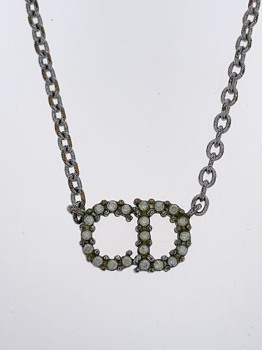 Collana Christian Dior Pietra Colore SLV Top Coperta Donna Collana CD Usata