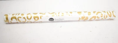Rollo de papel tapiz RoomMates metálico dorado pelar y pegar de leopardo de 20,5" x 16,5' Foto 1 de 4