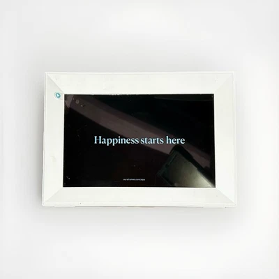 Aura AF100 White Digital LCD Photo Frame & Power Adapter 10.1" iPhone Compatible - Image 1 of 4