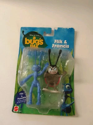 Disney A Bugs Life Flik And Francis Action Figure Carded Mattel NOS - Image 1 of 4