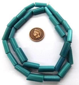 30 First Contact BEADS TEAL CADIZ Trade Beads African Read More T52 - Picture 1 of 2