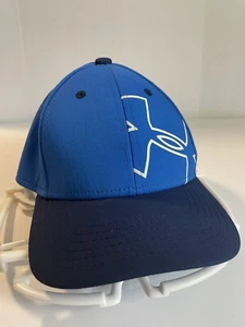 Under Armour Youth Stretch-Fit Ball Cap - Small - Blue Trimmed in Navy Logo - Picture 1 of 7