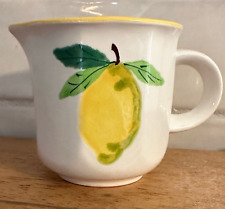 Lemon Made In Italy Vintage SIC Creamer Hand Painted Handle & Spout Yellow White