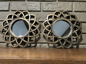 Two Ornate Gold/Bronze Tone Resin Accent Wall Mirrors. - Picture 1 of 4
