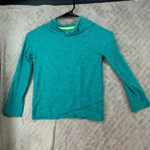 Jumping Beans Active Girls 6 Hooded Top Teal Green Athletic Long Sleeve - Picture 1 of 15