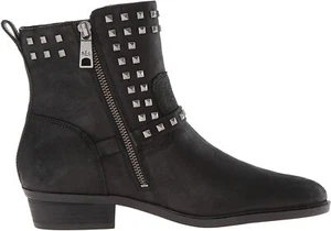 Botines Lauren Ralph Lauren de cuero negro con tachuelas para mujer talla 6,5 - Imagen 1 de 10