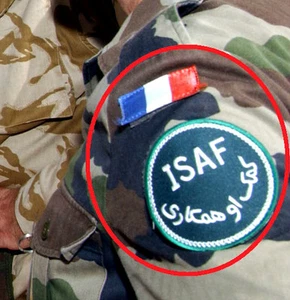 OTAN ISAF JSOC FRANCÉS SP OPS PARACAIDISTA AFGANISTÁN: Bandera + INSIGNIA ISAF 2008 - Imagen 1 de 12