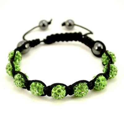 SPARKLING CRYSTAL BEAD BRACELET 10mm Shamballa Style Pave Disco Ball Hip Hop NEW - Image 1 of 4
