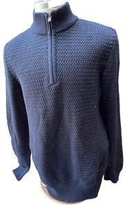 Joseph Abboud 1/4 Zip Heritage Sweater Navy Blue Mens XL MSRP $99.99 - Imagen 1 de 8