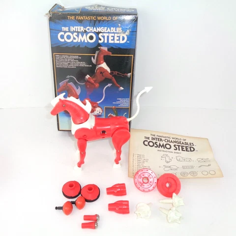 VTG Hourtoy Inter Changeables Cosmo Steed Figure w Box Near Complete Micronauts Cover