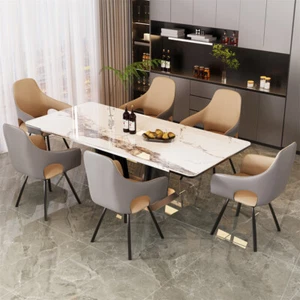 2PCS High-end Dining Chairs with Arms High Backrest Leisure Side Chairs Kitchen - Picture 1 of 18