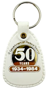 1984 Great American Federal Savings Vintage Keychain 1934-1984 Plastic - Picture 1 of 3