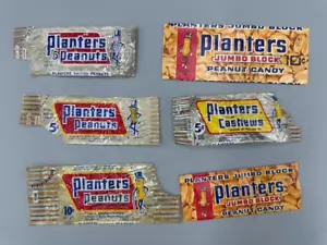 1950s PLANTERS PEANUTS Candy Bar CASHEWS Bag WRAPPER ONLY Vintage Advertising - Picture 1 of 9