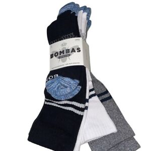 UNISEX Bombas Compression Socks 3-Pack Black White Grey Large