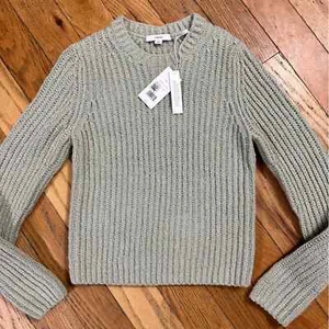 NWT Vince Women's Crimped Cotton Crew in White Jade Size M *READ* - Picture 1 of 6