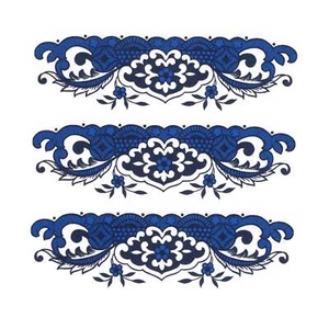 Calcomanías de cerámica de tobogán acuático con bordes de sauce azul - Imagen 1 de 2