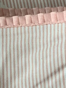 Vtg 1980's ESPRIT Pink Pinstripe Stripe Ribbon Hem 100% Cotton Percale Twin Flat - Picture 1 of 5