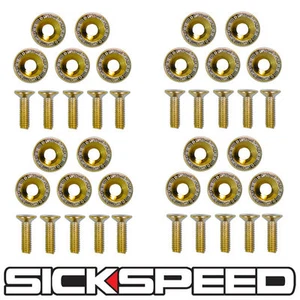 24K GOLD 20 PC BILLET ALUMINUM FENDER/BUMPER WASHER/BOLT ENGINE BAY DRESS UP E - Picture 1 of 1