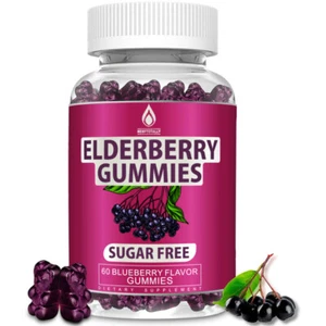 2 Pack Sambucus Elderberry Gummies with Vitamin C, Zinc & Echinacea 120ct Total - Picture 1 of 4