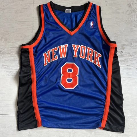 Vintage STARTER Authentic Latrell Sprewell #8 New York NY Knicks Jersey Size 52 Cover
