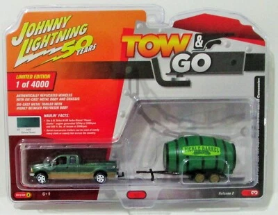 Johnny lightning 2019 tow & go 1 of 4,000 2003 03 ford F-250 4x4 Lariat +trailer - Image 1 of 4