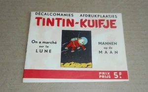 Ancienne PETITE planche décalcomanies DAR TINTIN marché sur la lune COMPLET 60s - Bild 1 von 5