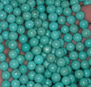 9MM TURQUOISE HOWLITE GEMSTONE ROUND LOOSE BEADS 15.5" - Picture 1 of 4