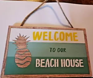 "Welcome To Our Beach Home" Home Decor Sign - Picture 1 of 3