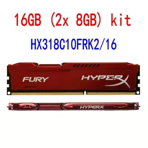 Kingston HyperX FURY 16GB 2x 8GB DDR3 1866MHz HX318C10FRK2/16 Desktop Memory BT - Picture 1 of 6