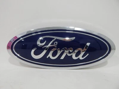 New OEM 2015-2020 Ford Edge Chrome Blue 9" Oval Front Grille Grill Emblem Badge - Image 1 of 4