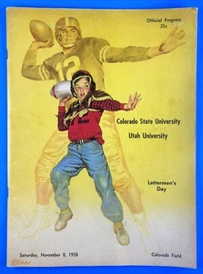 1958 Utah Utes Redskins - Colorado State Rams Football Program Nice! - Picture 1 of 9
