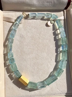 aquamarine necklace 22k gold - Imagem 1 de 2