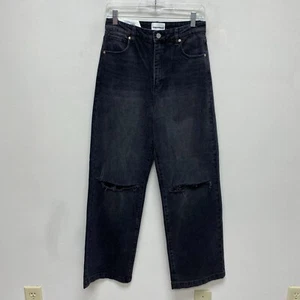 Abrand Jeans Womens Vintage Black Denim Distressed A '94 High & Wide Jeans 28 - Picture 1 of 13
