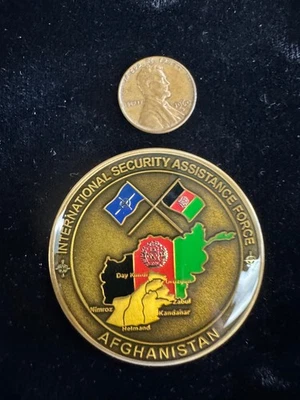 USN International Security Assistance Force Kabul Afghanistan Challenge Coin - Image 1 of 2