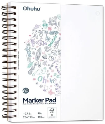 Ohuhu Double-Sided Marker Pad Art Sketchbook Bleedproof - 7x10 Large Paper - Image 1 of 4