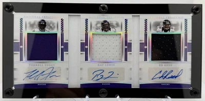 2023 Panini National Treasures Terrell Suggs Ray Lewis Reed Booklet Auto /25 - Image 1 of 4