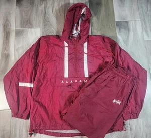 Conjunto cortavientos vintage Alabama Crimson Tide anorak y pantalones talla grande roble rojo - Imagen 1 de 15