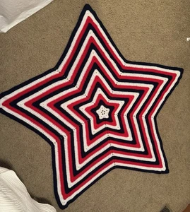 Häkel Afghan USA Sterne Streifen patriotisch rot weiß blau Oma Kern 4. Juli - Bild 1 von 5