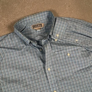 Duluth Trading blau kariertes Button-Down 1 Tasche Herrenhemd Large - Bild 1 von 12